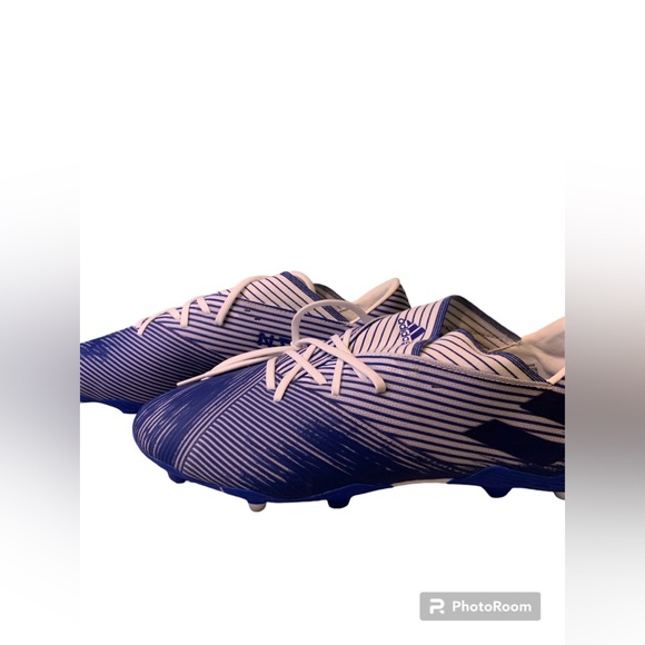 NWT Adidas Nemiziz 19.2 FG Soccer Cleats Color: White/ Royal Blue Men’s Size 12 - Picture 6 of 11